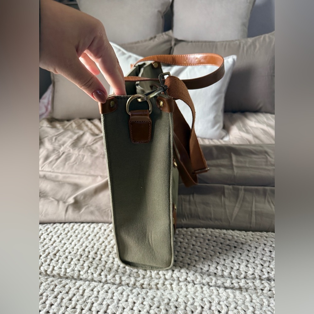 Olive Green Messenger Bag - Picture 5 of 6